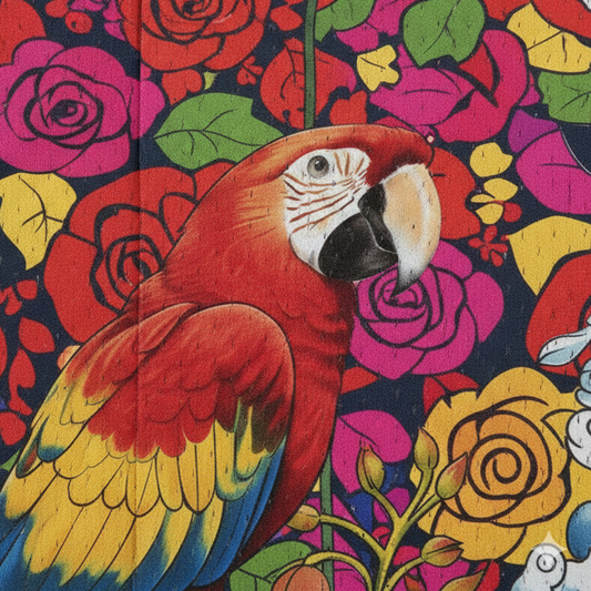 Honduras Baseball Jersey - Full Floral Print, Macaw Bird & Flag Colors - Customizable Name/Number